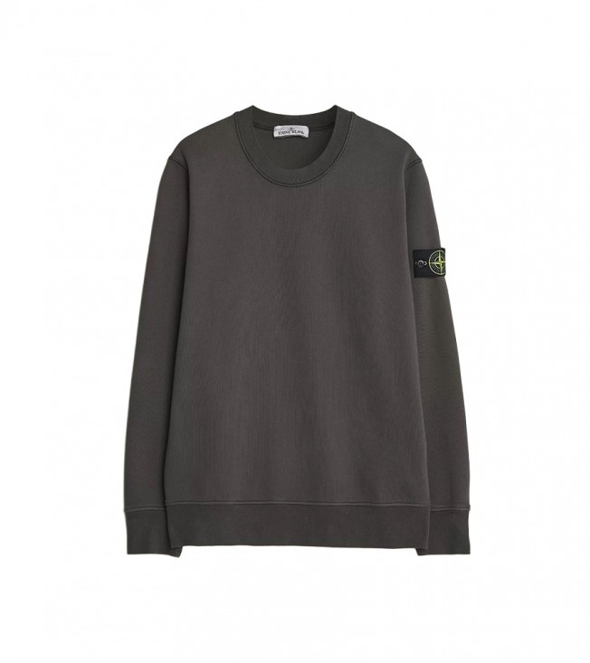 Stone Island Cotton Fleece Sweatshirt Dark Grey