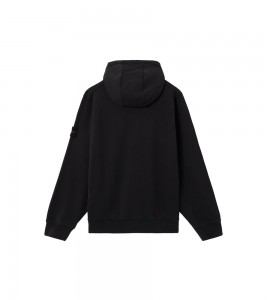 Stone Island Organic Cotton Hoodie Black - Фото №2