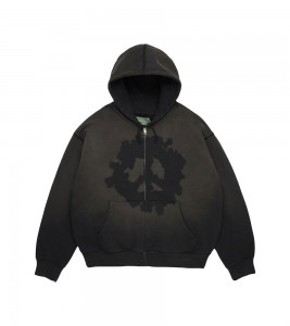 Denim Tears Peace Wreath Knockout Zip Hoodie Black