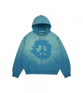 Denim Tears Peace Wreath Knockout Zip Hoodie Blue