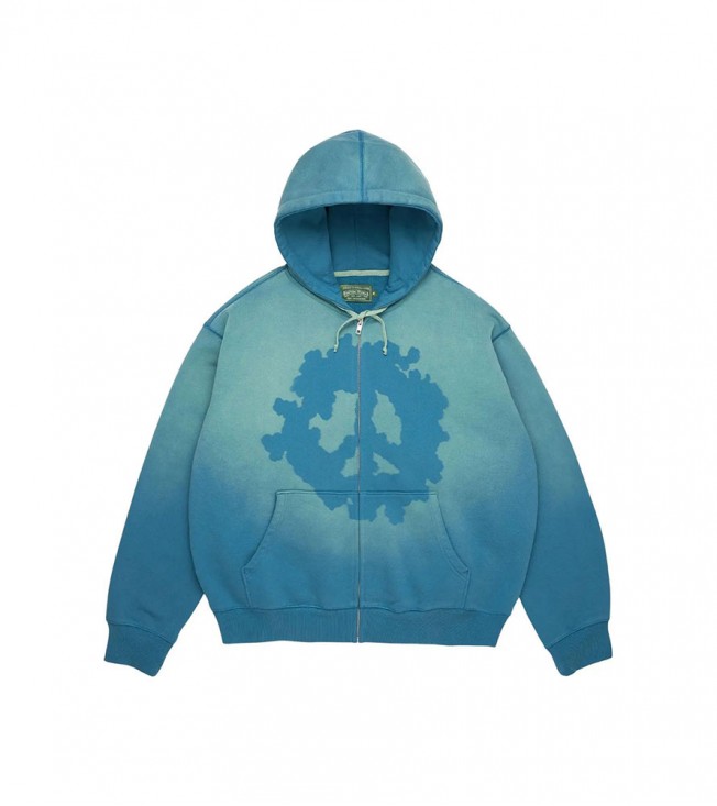 Denim Tears Peace Wreath Knockout Zip Hoodie Blue