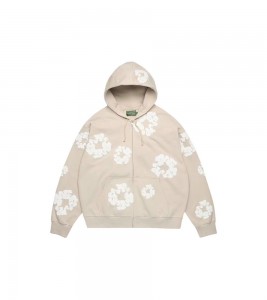 Denim Tears Cotton Wreath Zip Hoodie Cream