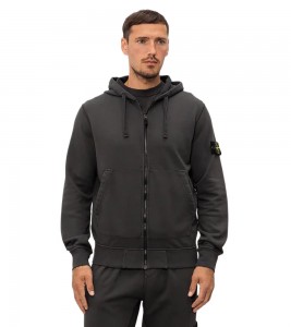Stone Island Organic Premium Zip Hoodie Dark Grey - ???? ?20