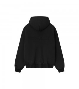 Fear of God Essentials Embossed 90s Zip-Up Hoodie Vintage Black #20