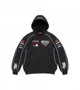Supreme Racing Lined Zip Up Hoodie Black