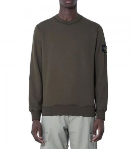 Stone Island Logo Patch Sweatshirt Olive