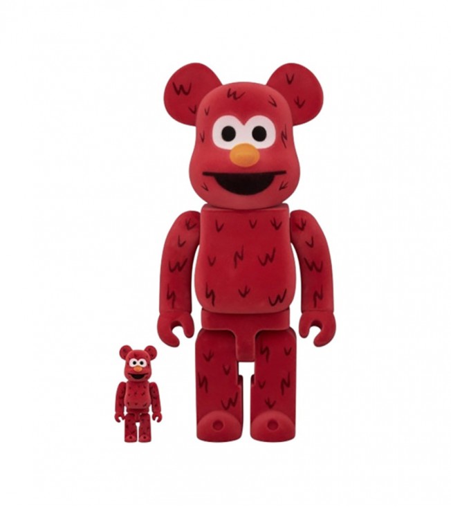Bearbrick Sesame Street Elmo Flocky 100% & 400% Set