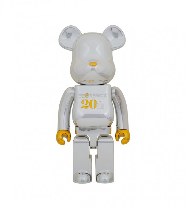 Bearbrick 20th Anniversary 1000% Gold & Silver Chrome Ver.