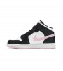 Кроссовки Air Jordan 1 Mid White Black Light Arctic Pink GS