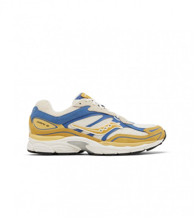 Saucony ProGrid Omni 9 Premium Cream Yellow Royal Blue