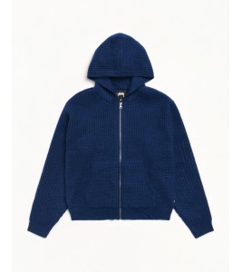 Свитер Stussy Waffle Cashmere Zip Hood Sweater Navy