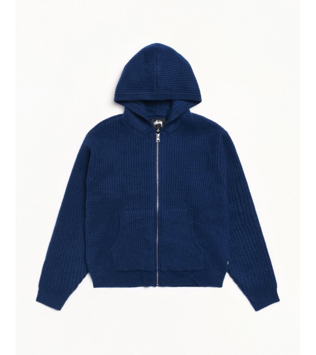 Свитер Stussy Waffle Cashmere Zip Hood Sweater Navy