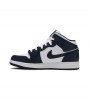 Кроссовки Air Jordan 1 Mid White Metallic Gold Obsidian GS