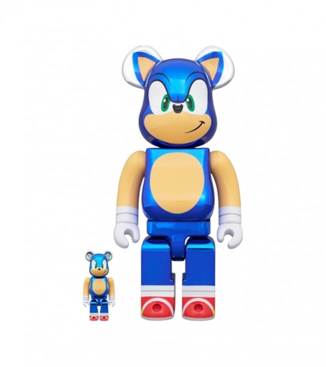 Bearbrick Sonic The Hedgehog 100% & 400% Set Chrome