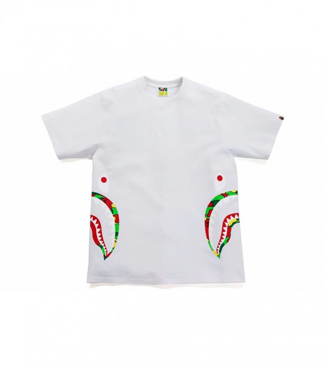 Футболка BAPE Sta Camo Side Shark Tee White/Multi