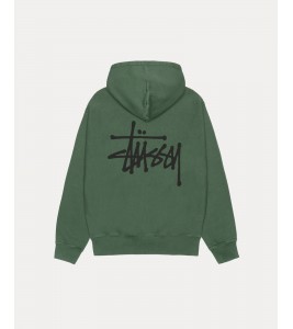 Худи Stussy Basic Zip Hoodie Pigment Dyed Pine - ???? ?20