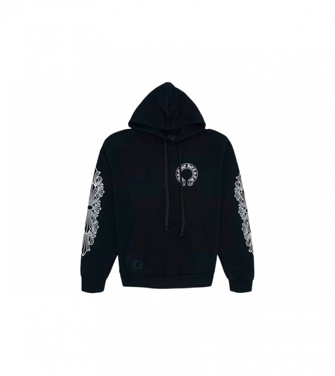 Худи Chrome Hearts Horse Shoe Floral Hoodie Black