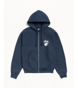 Худи Stussy Long Haul Zip Hoodie Navy