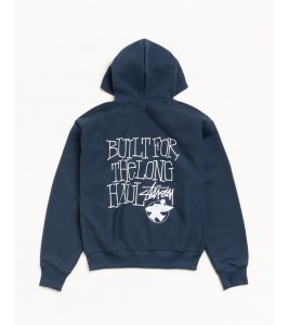 Худи Stussy Long Haul Zip Hoodie Navy - Фото №2