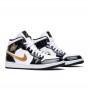 Кроссовки Air Jordan 1 Mid Patent Black Gold