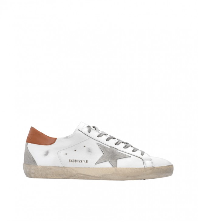 Golden Goose Super-Star White Vacchetta Tan Grey Suede Patch