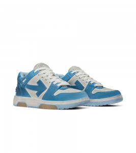 OFF-WHITE OOO Low Out Of Office Suede White Light Blue - Фото №2