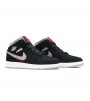 Кроссовки Air Jordan 1 Mid Black Particle Grey Gym Red GS