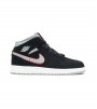 Кроссовки Air Jordan 1 Mid Black Particle Grey Gym Red GS