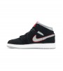 Кроссовки Air Jordan 1 Mid Black Particle Grey Gym Red GS