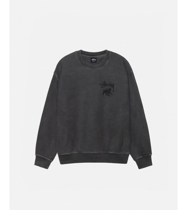 Stussy Rasta Lion Crew Pigment Dyed Black