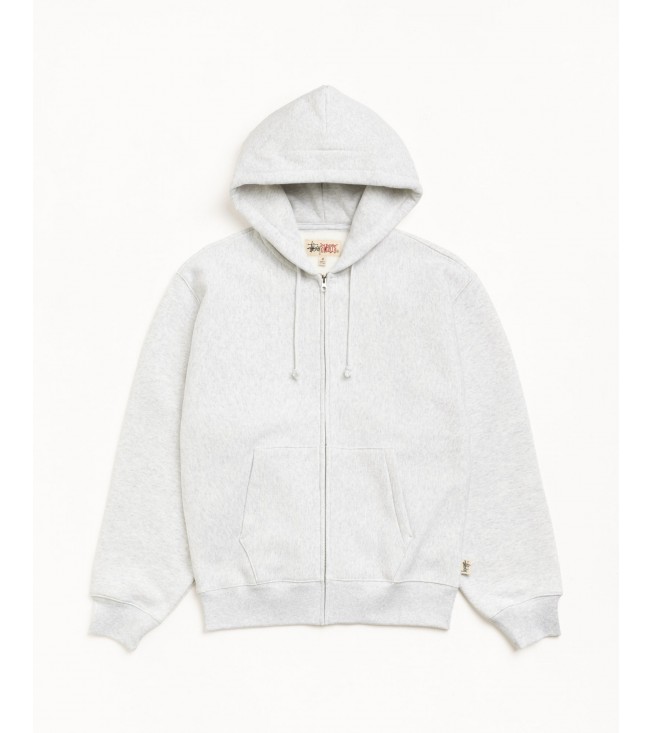 Худи Stussy Fleece Zip Hoodie Ash Heather