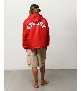 Куртка Stussy Hooded Coaches Jacket Red - Фото №2