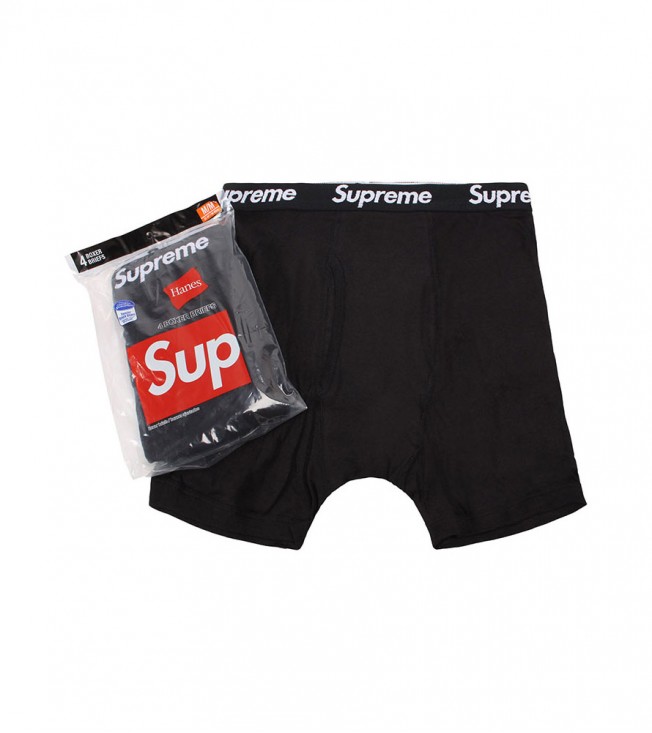 Трусы Supreme Hanes Boxer Briefs (4 Pack) Black