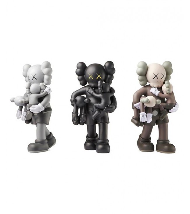 KAWS Clean Slate Vinyl Figure Grey/Black/Brown Set 