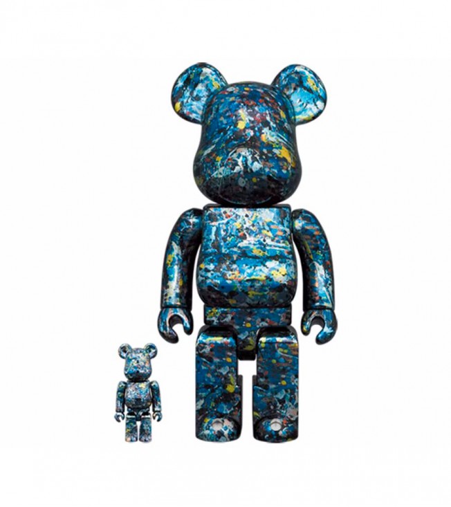 Bearbrick Jackson Pollock Studio 100% & 400% Set Chrome Ver.