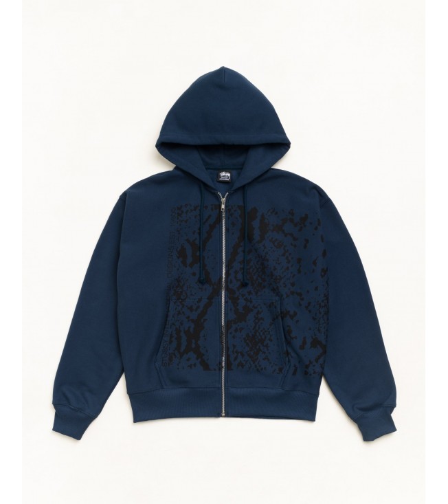 Худи Stussy Snakeskin Zip Hoodie Navy