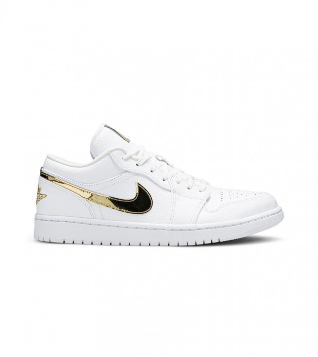 Кроссовки Air Jordan 1 Low White Metallic Gold WMNS