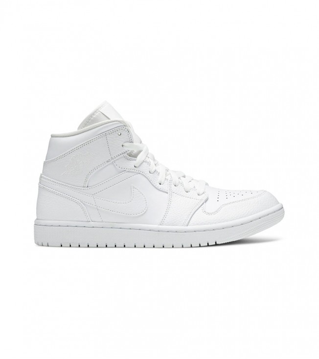 Кроссовки Air Jordan 1 Mid Triple White 2.0