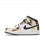 Кроссовки Air Jordan 1 Mid Metallic Gold Black White GS