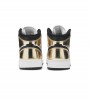 Кроссовки Air Jordan 1 Mid Metallic Gold Black White GS