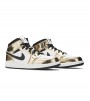 Кроссовки Air Jordan 1 Mid Metallic Gold Black White GS