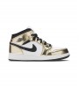 Кроссовки Air Jordan 1 Mid Metallic Gold Black White GS