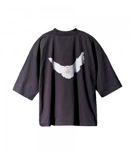 Футболка Yeezy Gap Engineered by Balenciaga Dove 3/4 Sleeve Tee Black Oversize - Фото №2