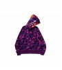 Худи BAPE Color Camo Tiger Shark Wide Full Zip Double Hoodie Purple