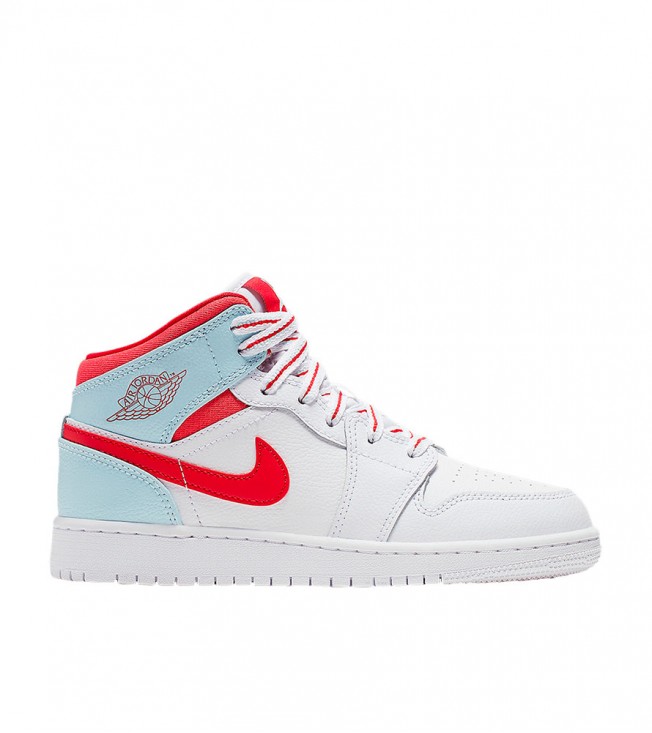 Кроссовки Air Jordan 1 Mid White Topaz Mist GS