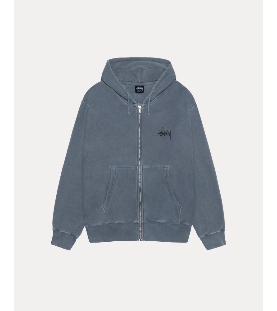 Худи Stussy BASIC STÜSSY ZIP HOODIE PIGMENT DYED Navy - 1975001