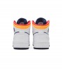 Кроссовки Air Jordan 1 Mid White Laser Orange Deep Royal Blue GS