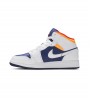 Кроссовки Air Jordan 1 Mid White Laser Orange Deep Royal Blue GS
