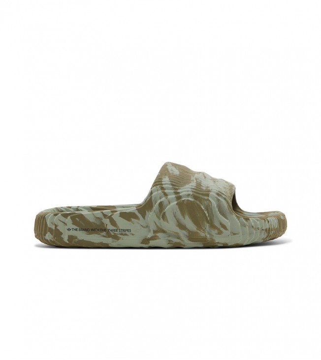 adidas Adilette 22 Slides Olive Strata Silver Green