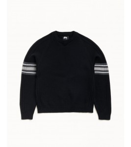 Свитер Stussy Stripe Raglan Crew Black